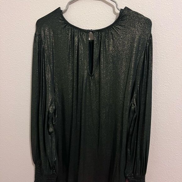 LANE BRYANT - Sparkle Long-Sleeve Smocked-Cuff Top - Picture 5 of 6